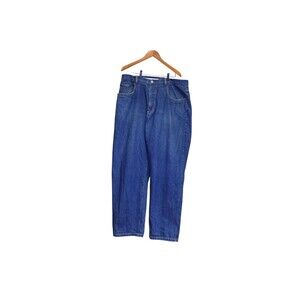 Vintage Existo Black Rivet Jeans Men 40x32 Straight Leg Mid Wash Casual Denim